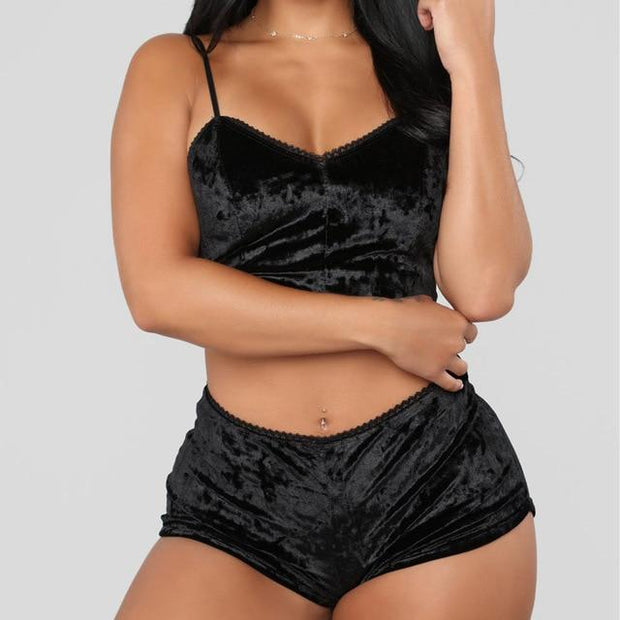 Velvet Nightwear Lingerie Sets - Rochemart Store